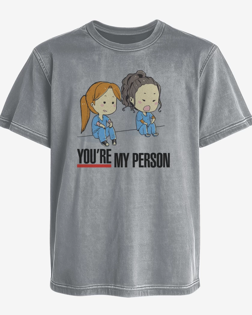 Polera desgastada Gris Melange de you re my person