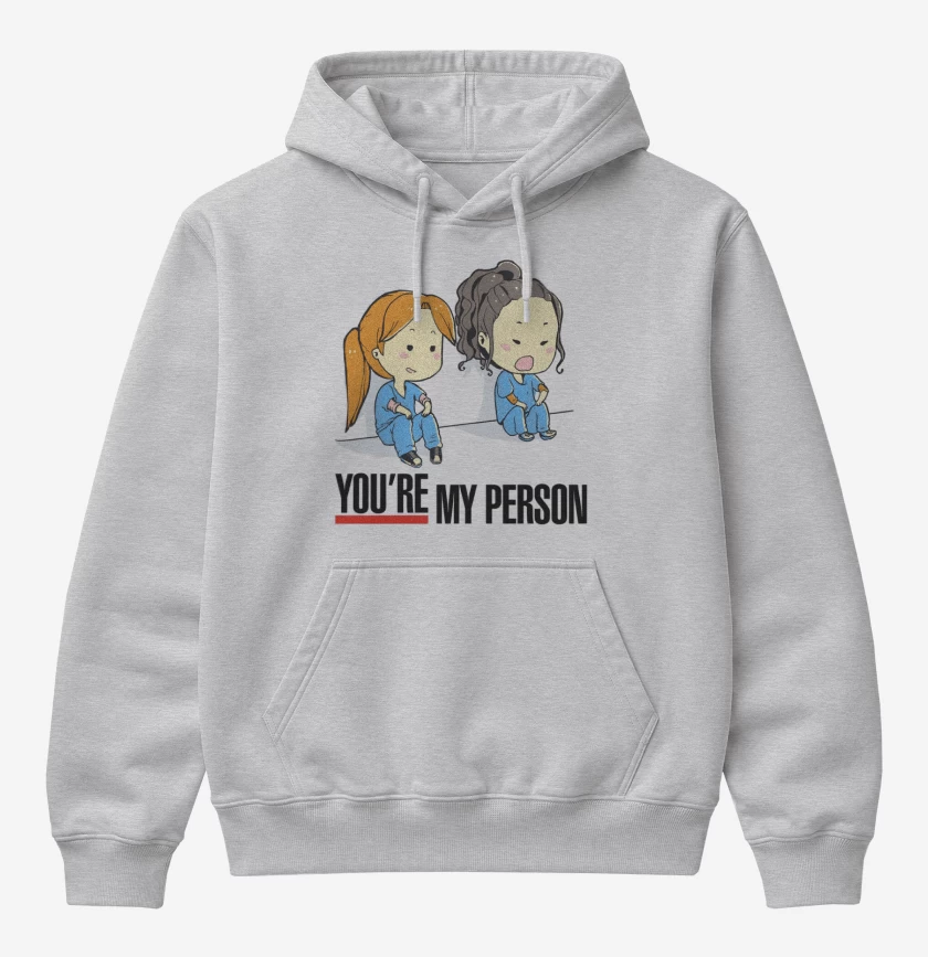 Poleron Canguro básico Gris Melange de you re my person