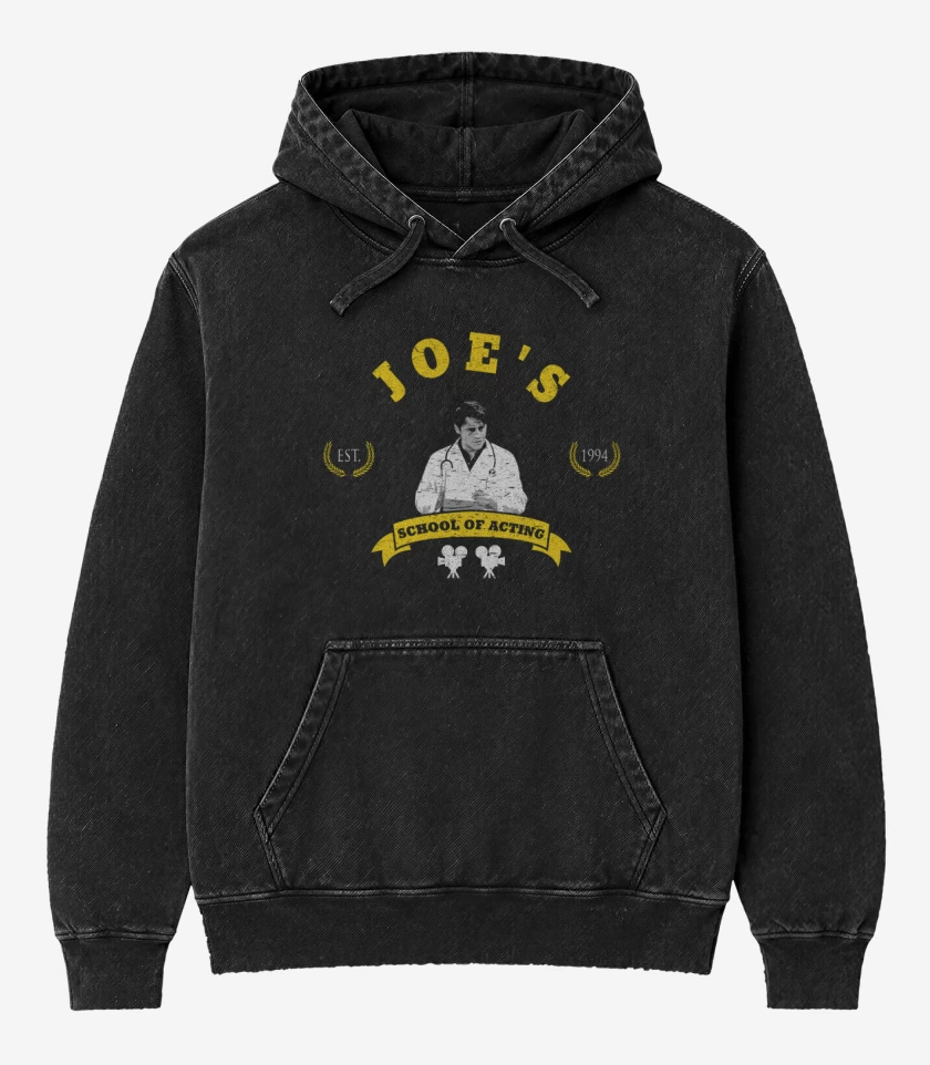 Poleron Canguro Acid Wash Negro de Joey 