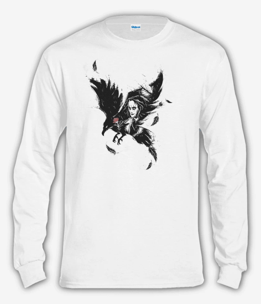 Polera manga larga Blanco de The Crow