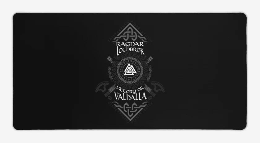 Mouse pad Gamer Negro de Ragnar valhalla