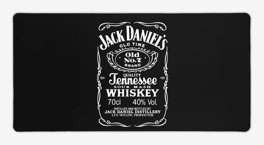 Mouse pad Gamer Negro de Jack daniels etiqueta
