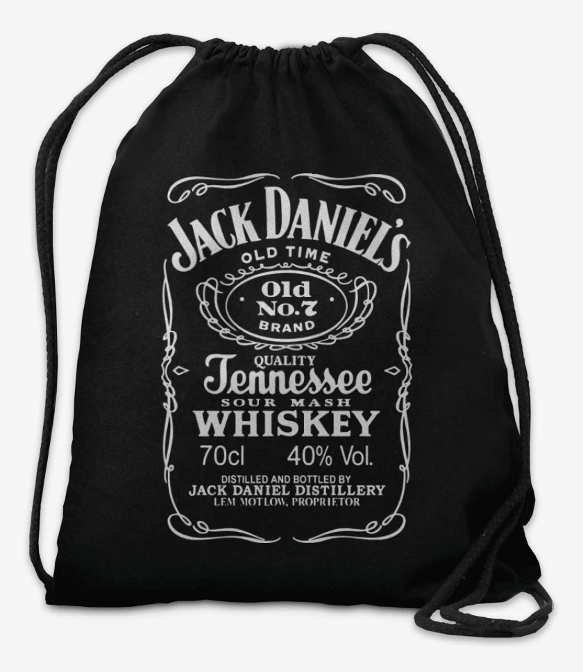 Mochila Negro de Jack daniels etiqueta