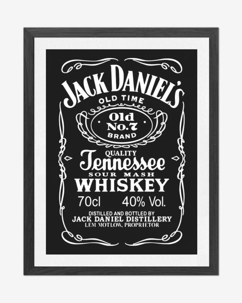Cuadro decorativo Jack daniels etiqueta
