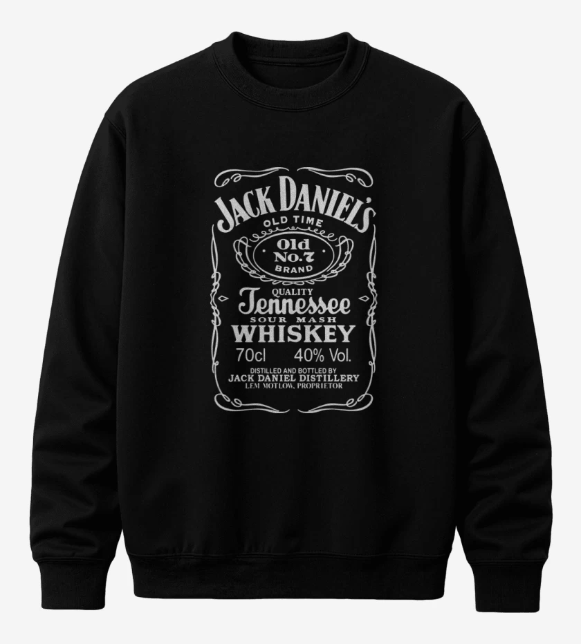 Poleron polo Negro de Jack daniels etiqueta