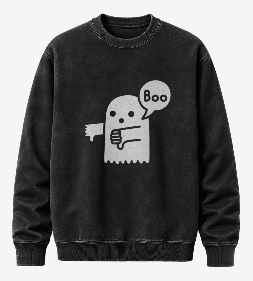 Poleron Polo Acid Wash Negro de Boo