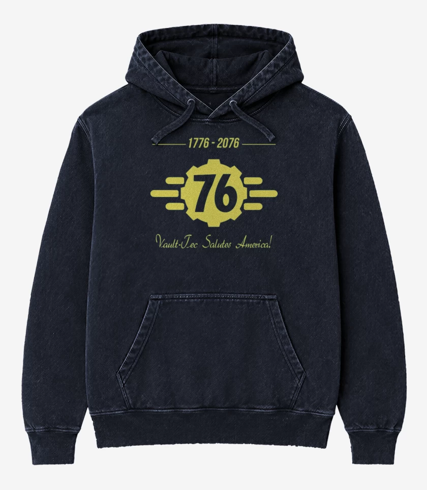 Poleron Canguro Acid Wash Azul Marino de Vault 76