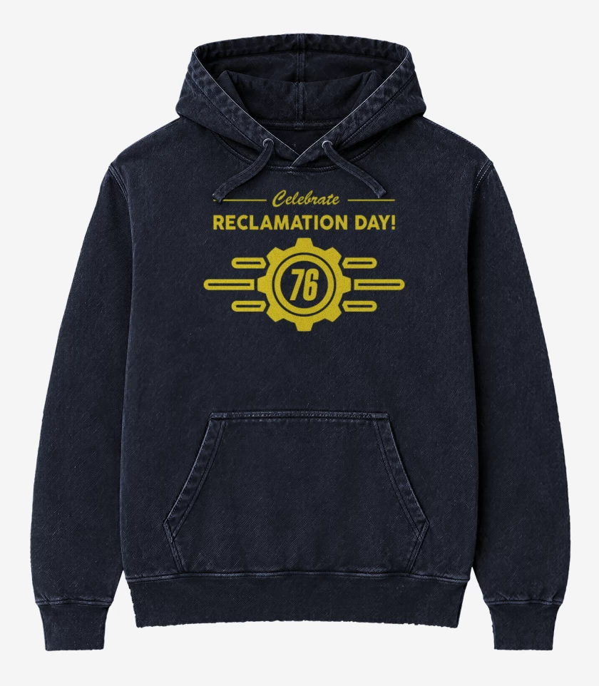 Poleron Canguro Acid Wash Azul Marino de Vault 76 II