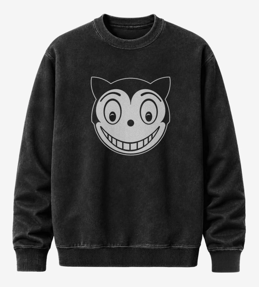 Poleron Polo Acid Wash Negro de Cat Returns