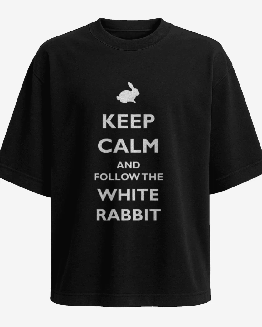 Polera Oversize Negro de Sigue al conejo blanco