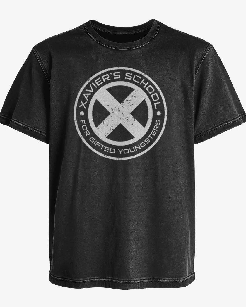 Polera desgastada Negro de Xavier School