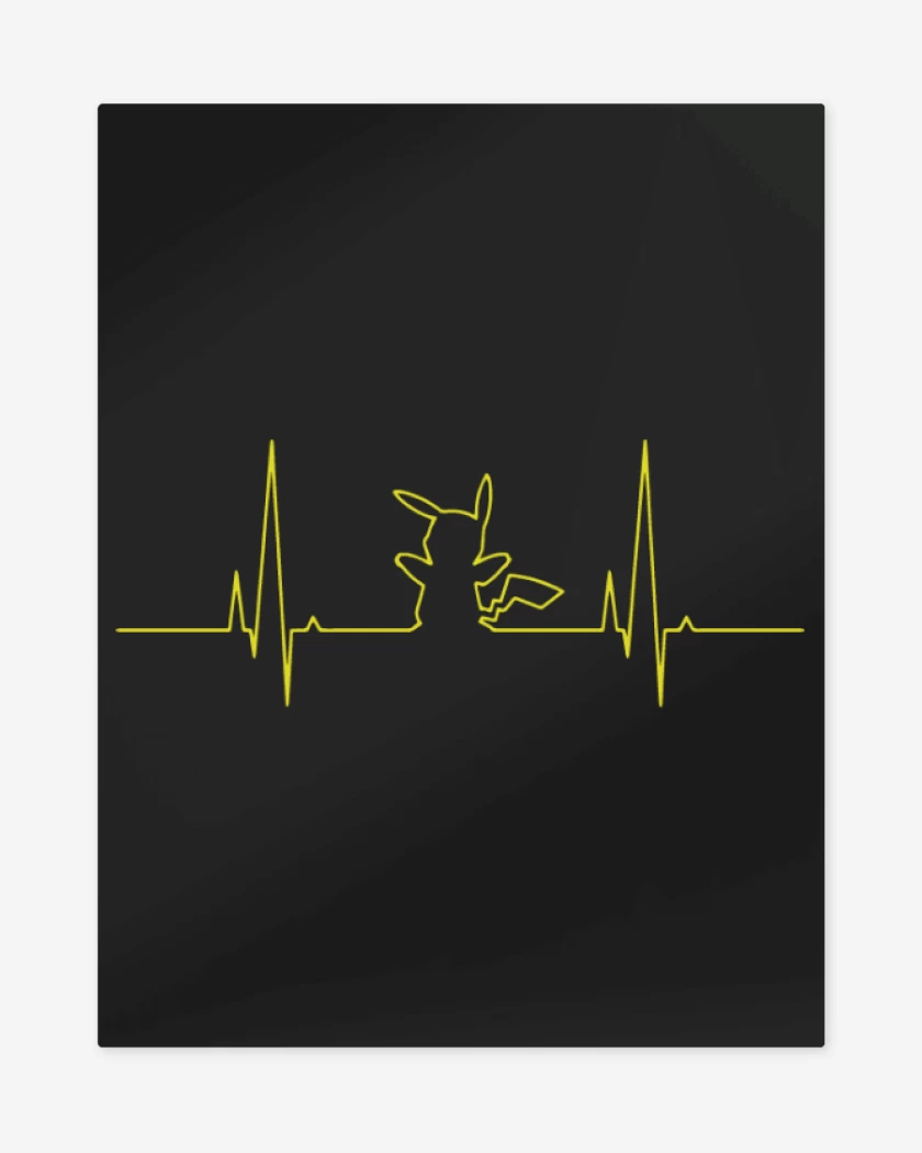 Print metalico Negro de Pokemon - Latido Pikachu