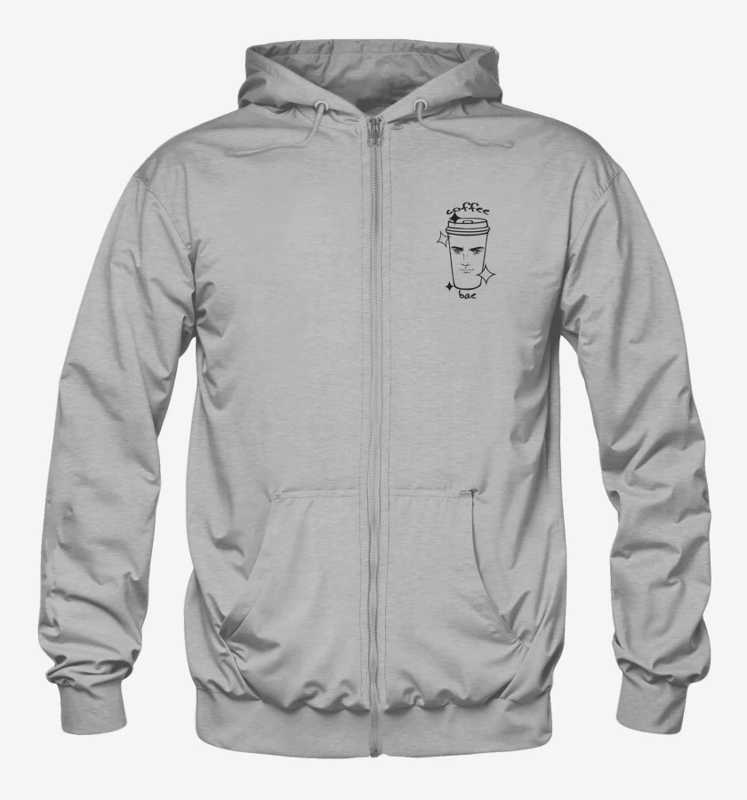 Poleron Canguro con cierre Gris Melange de Yaranaika cafe