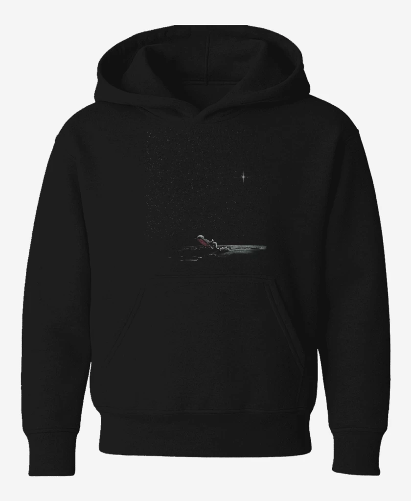 Poleron de niño Negro de Astronauta playa