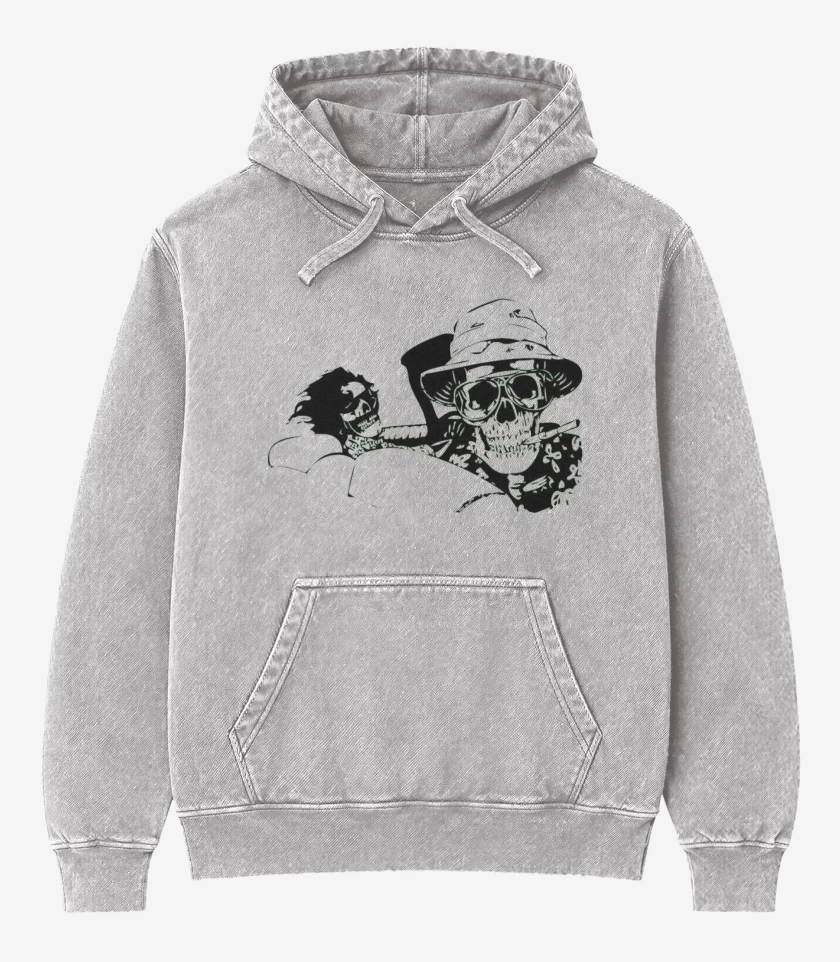 Poleron Canguro Acid Wash Gris Melange de Fear and loathing in Las Vegas