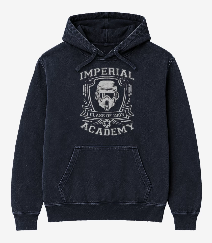 Poleron Canguro Acid Wash Azul Marino de Imperial academy