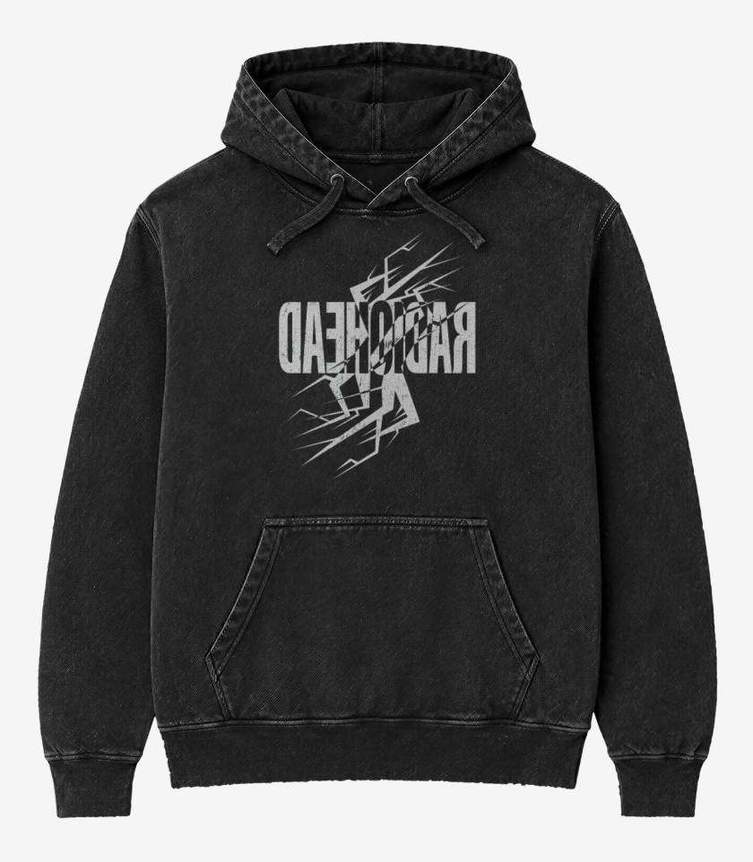 Poleron Canguro Acid Wash Negro de Radiohead II