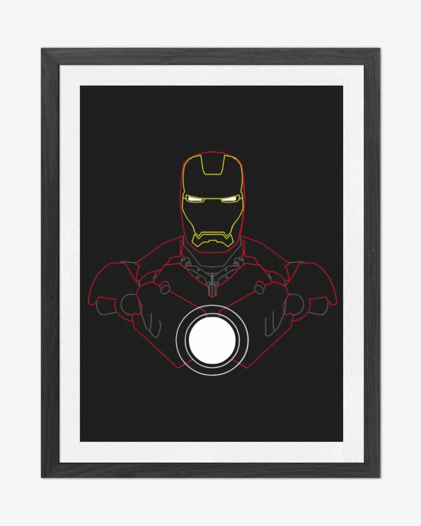 Cuadro decorativo Negro de Iron Man - Neon