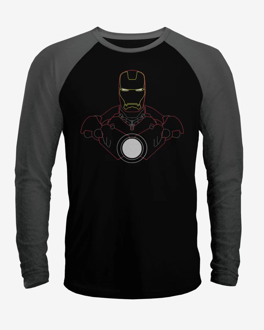 Polera Raglan Iron Man - Neon