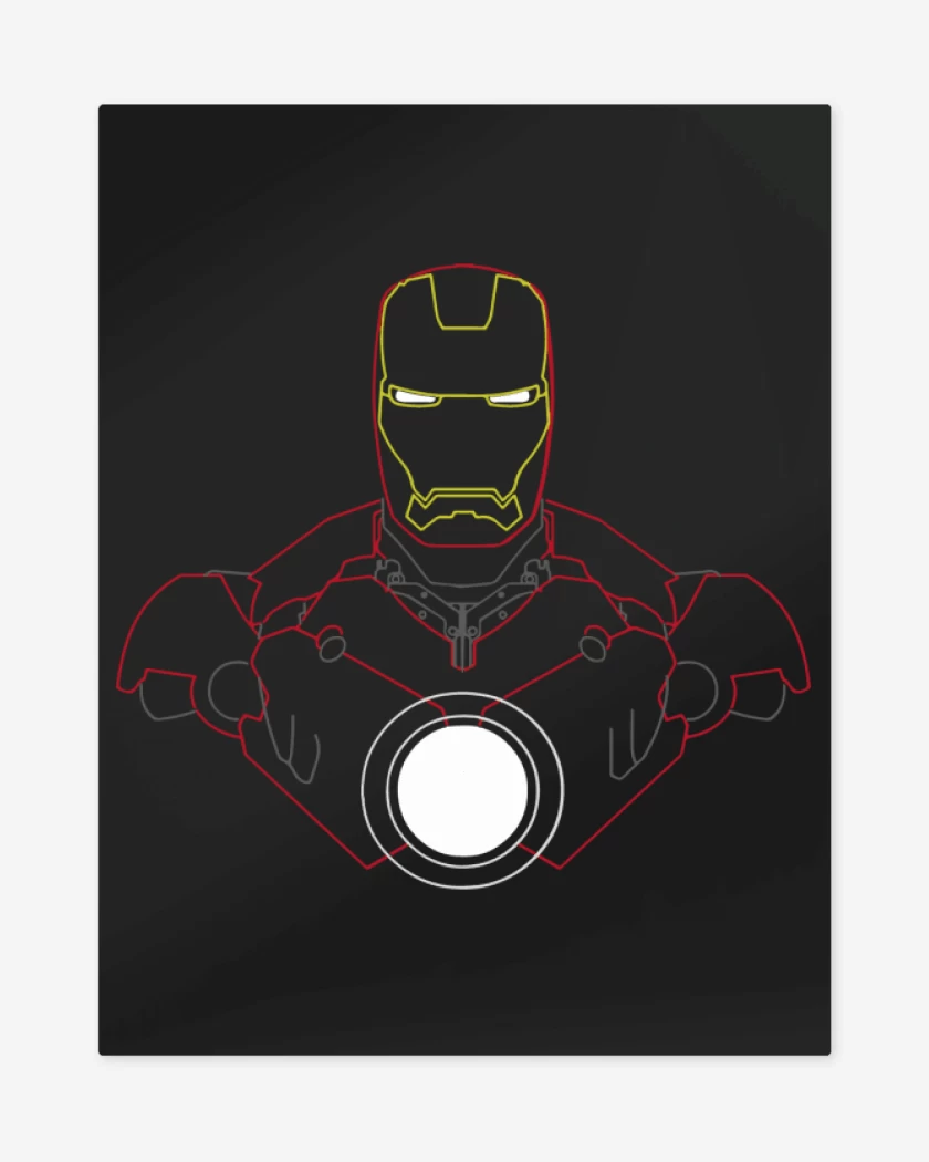 Print metalico Negro de Iron Man - Neon