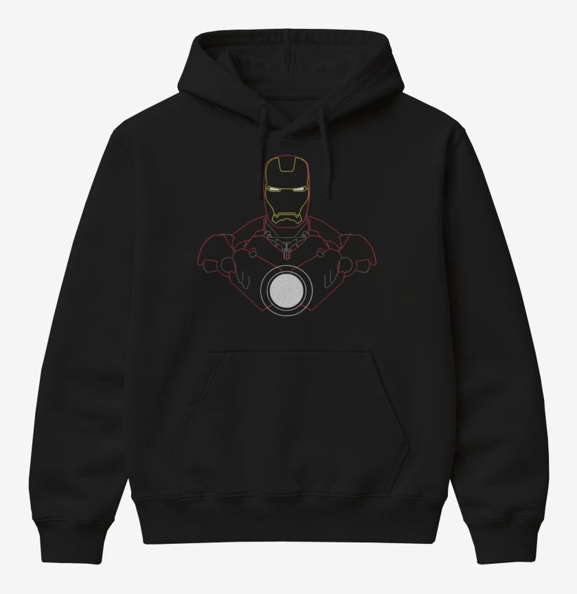 Poleron Canguro básico Iron Man - Neon