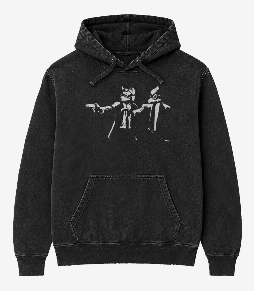 Poleron Canguro Acid Wash Negro de Star fiction