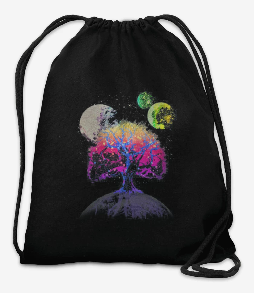 Mochila Negro de Arbol Galactico