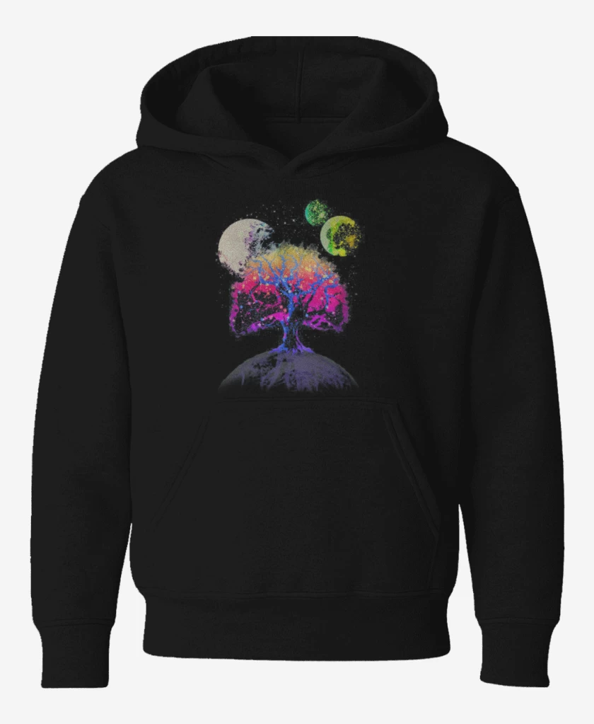Poleron de niño Negro de Arbol Galactico
