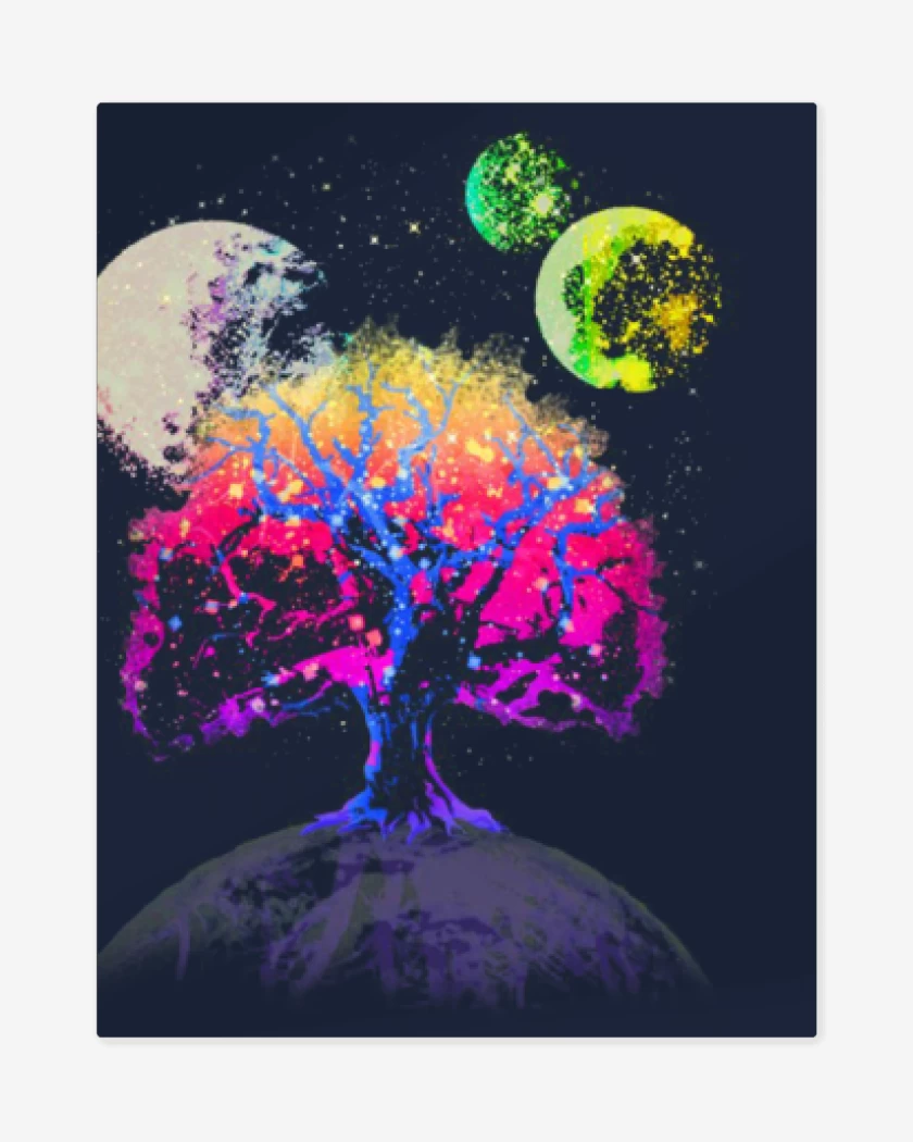 Print metalico Arbol Galactico