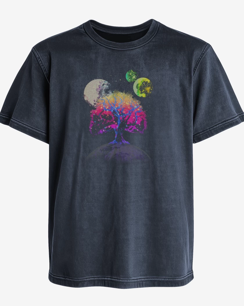 Polera desgastada Azul Marino de Arbol Galactico