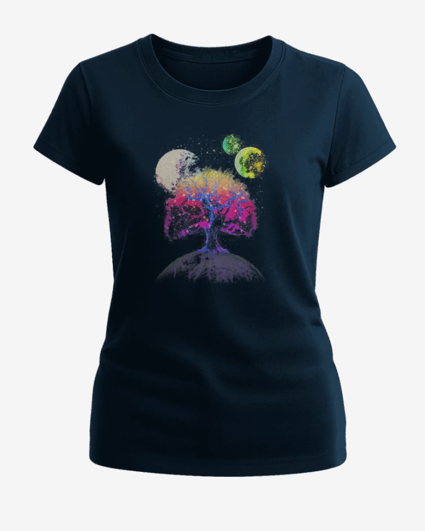 Polera de Mujer Azul Marino de Arbol Galactico