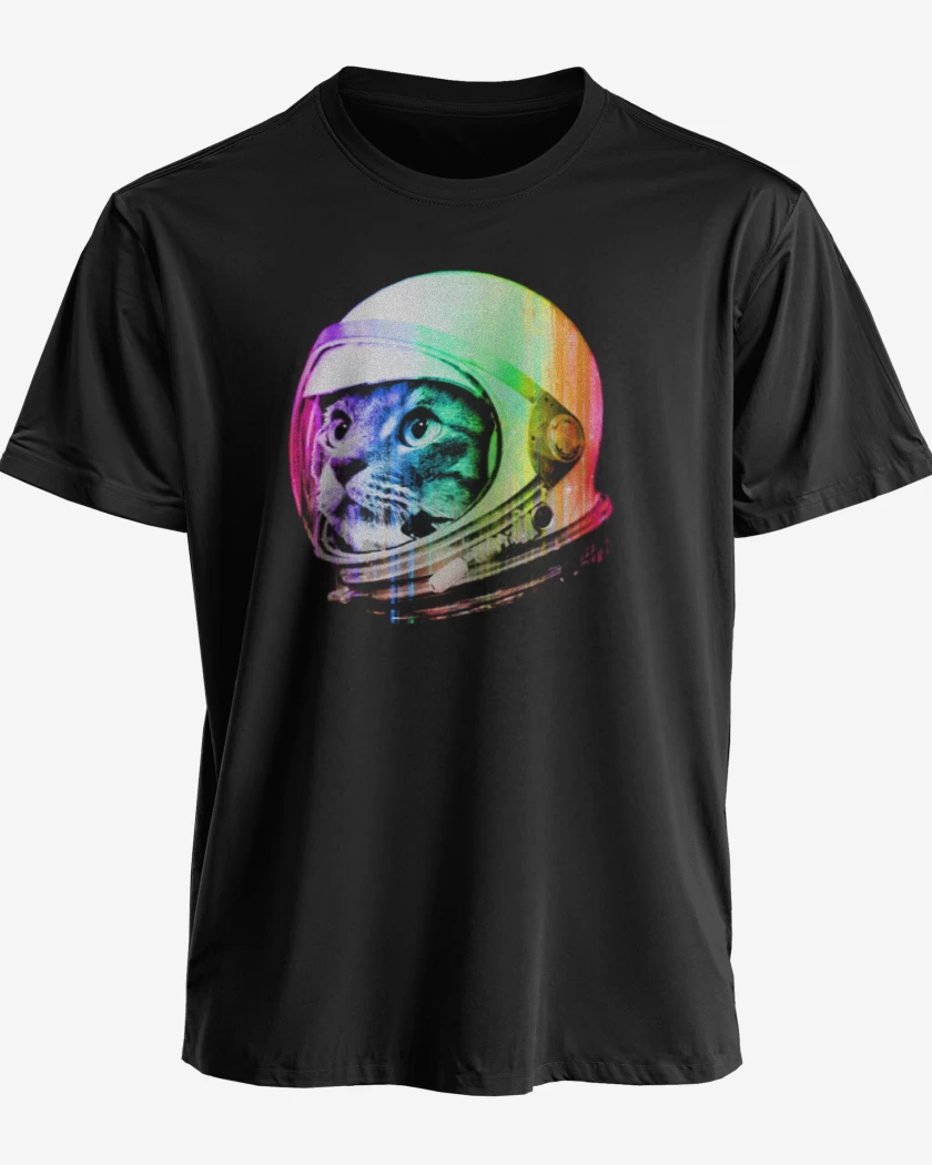 Polera premium Negro de Gatito espacio perfil
