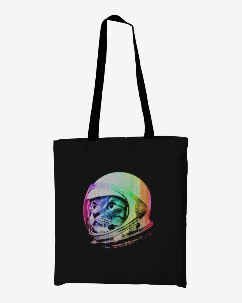 Totebag Negro de Gatito espacio perfil