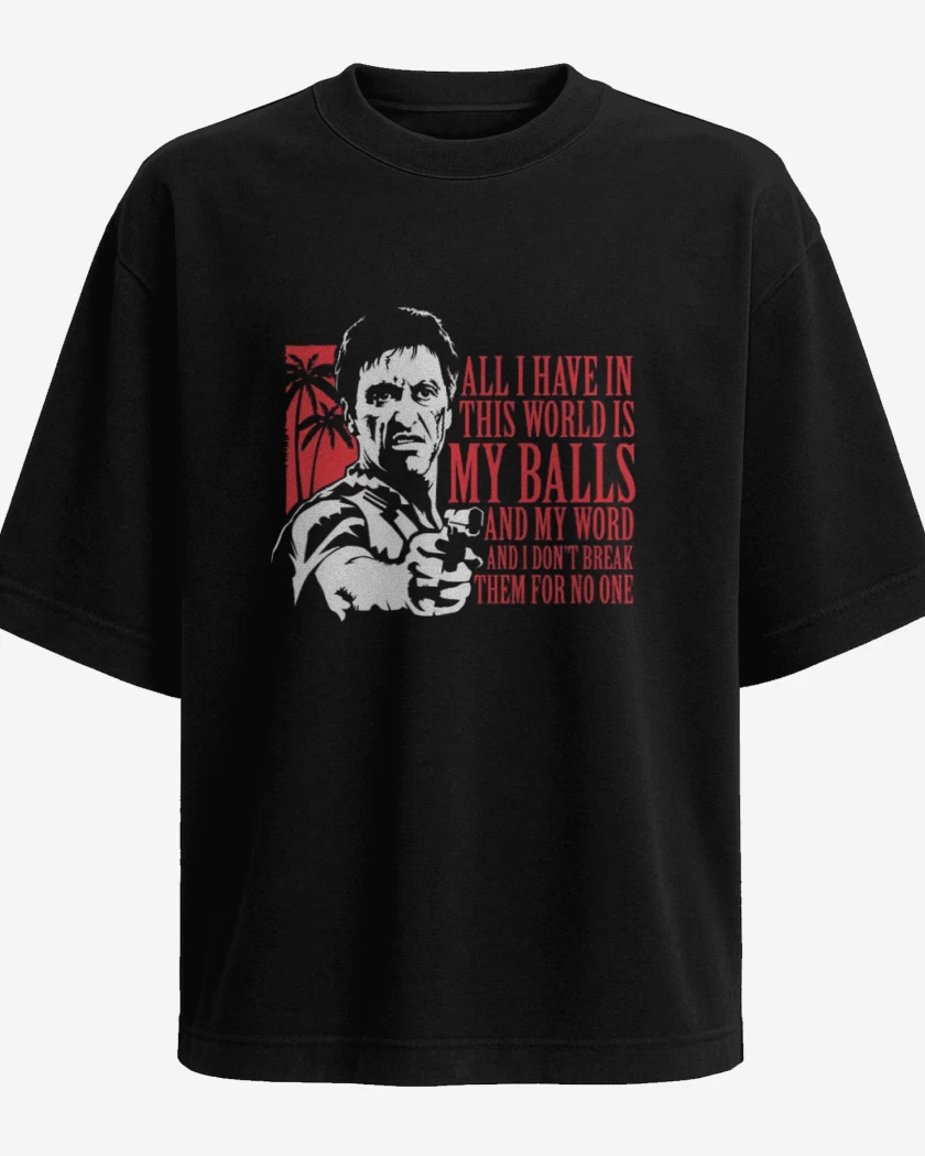 Polera Oversize Negro de Scarface