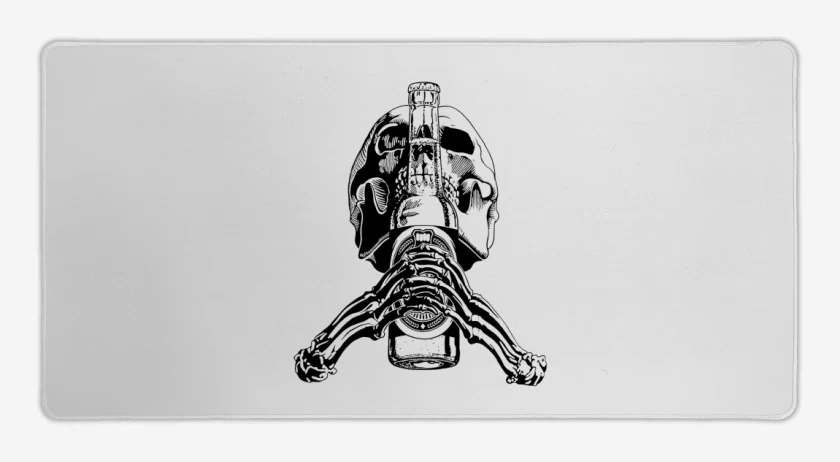 Mouse pad Gamer Blanco de Pilsen skull