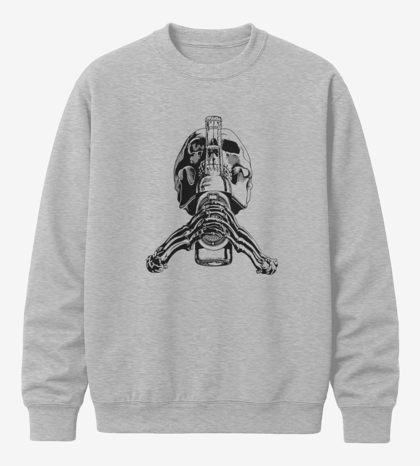 Poleron polo Gris Melange de Pilsen skull