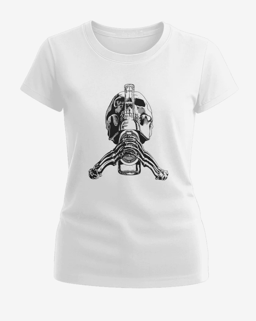 Polera de Mujer Blanco de Pilsen skull