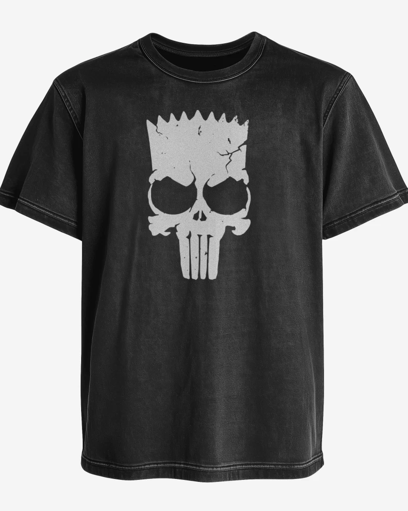 Polera desgastada Negro de bart el castigador 