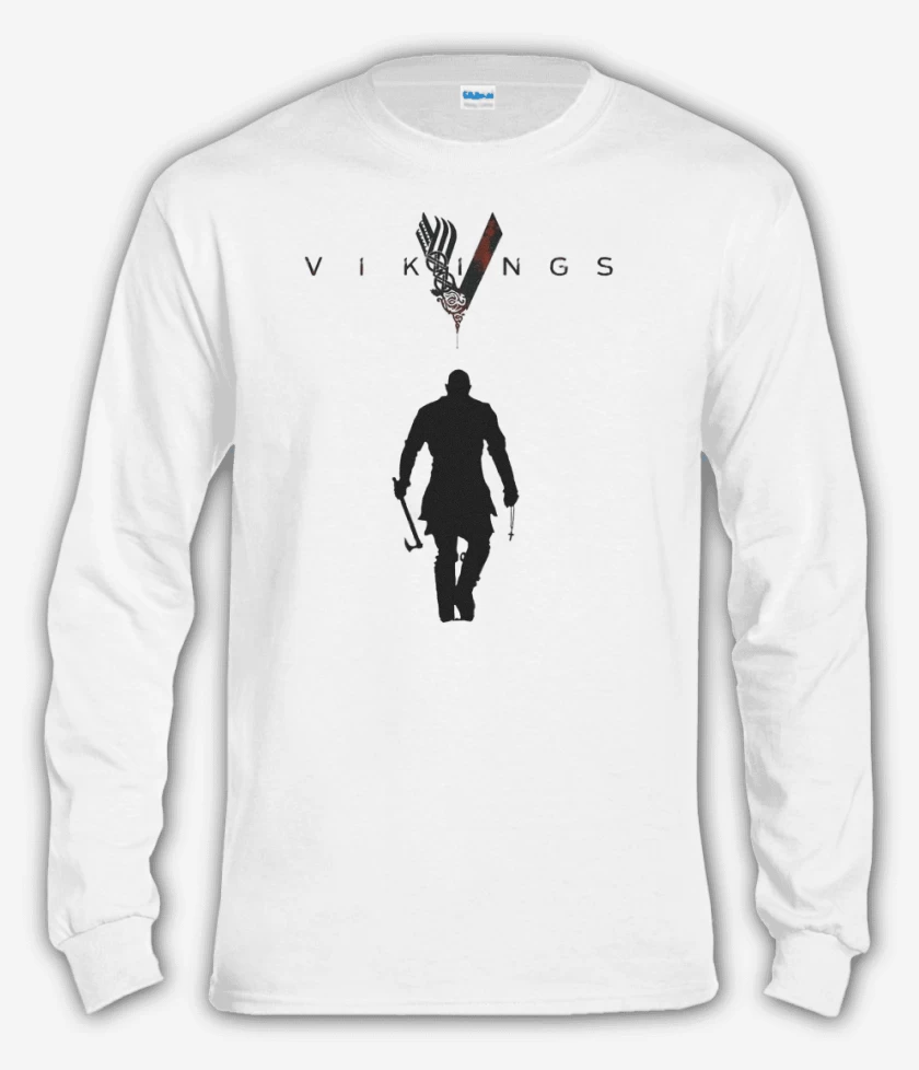Polera manga larga Blanco de Vikings ragnar