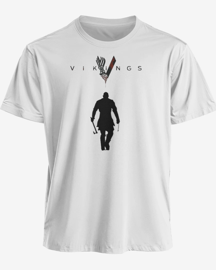 Polera premium Blanco de Vikings ragnar