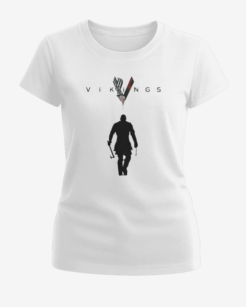 Polera de Mujer Blanco de Vikings ragnar