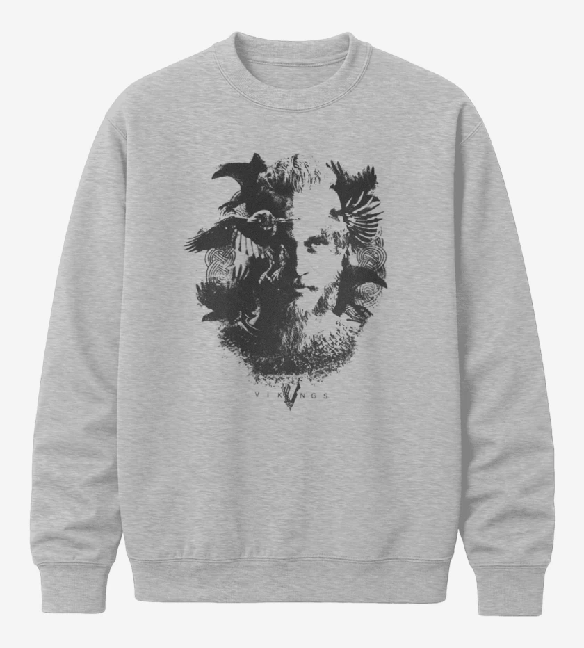 Poleron polo Gris Melange de Ragnar cuervos