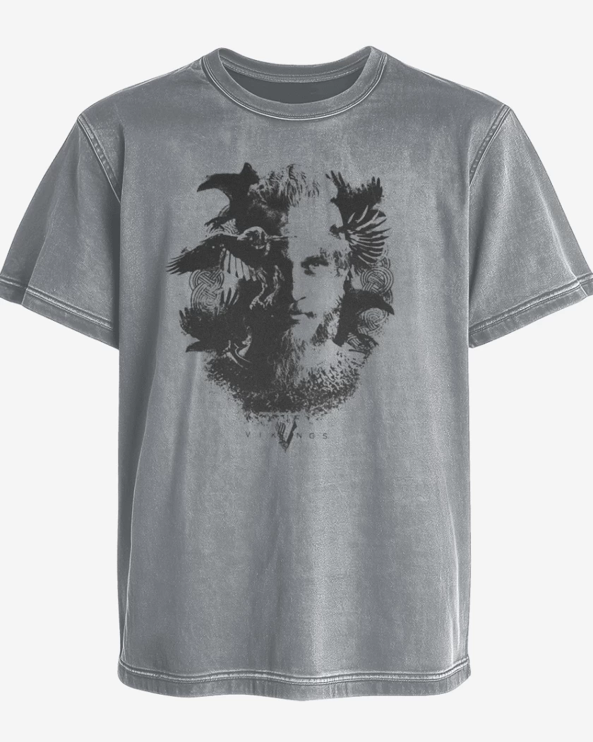 Polera desgastada Ragnar cuervos