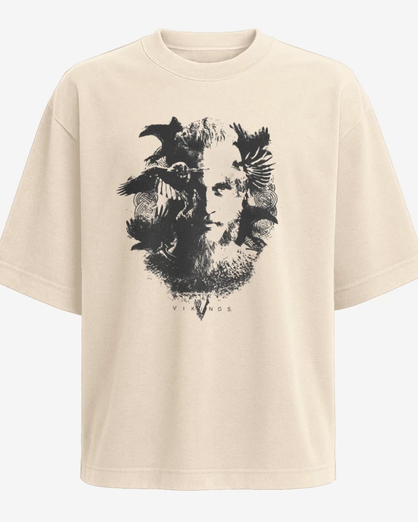 Polera Oversize Beige de Ragnar cuervos