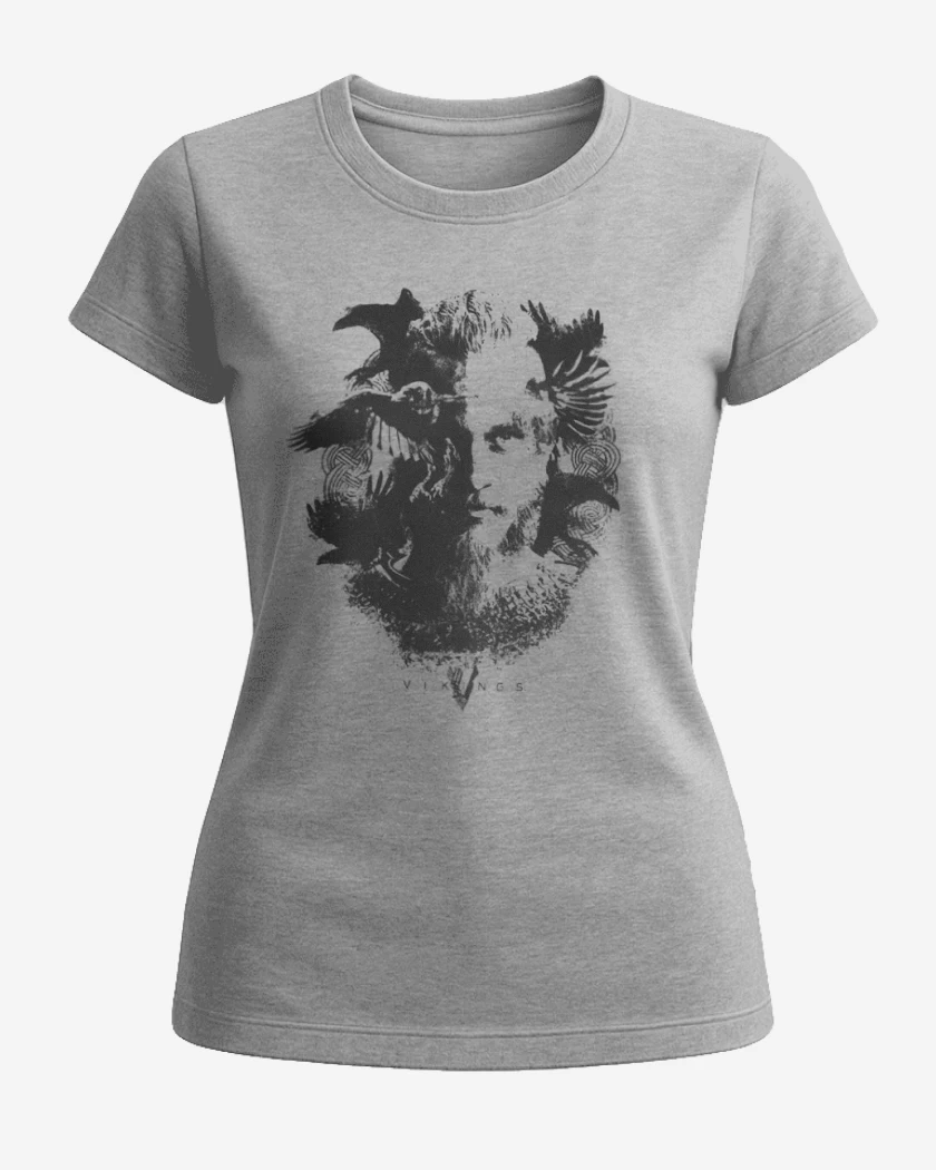 Polera de Mujer Gris Melange de Ragnar cuervos