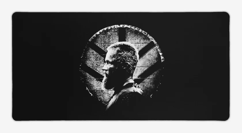 Mouse pad Gamer Negro de Ragnar escudo