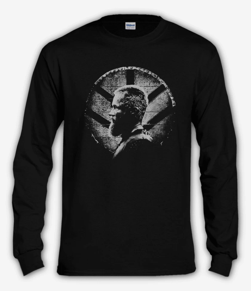 Polera manga larga Negro de Ragnar escudo