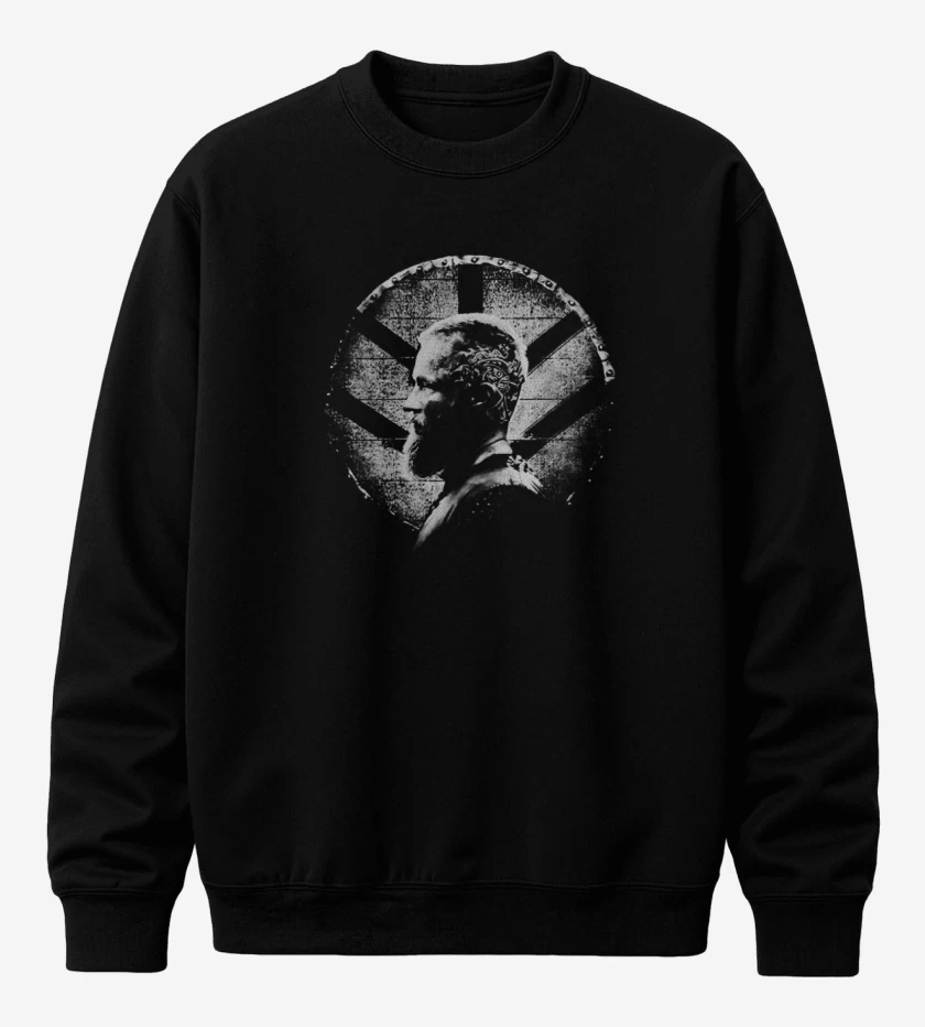 Poleron polo Negro de Ragnar escudo