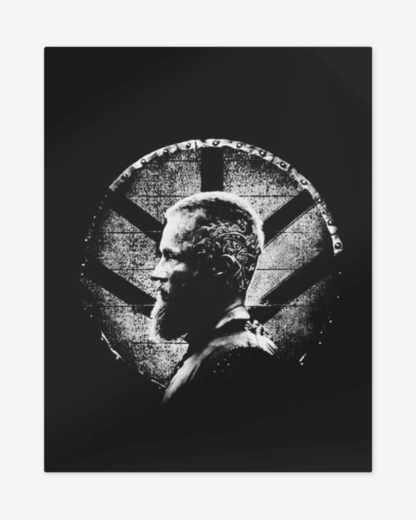 Print metalico Negro de Ragnar escudo
