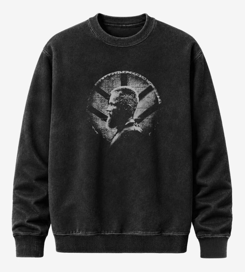 Poleron Polo Acid Wash Negro de Ragnar escudo